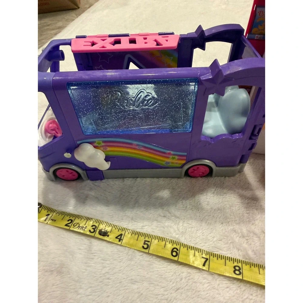 Barbie‎ Extra Tour Bus Pink Pet Camper and  Barbie Supermarket Playset Bundle